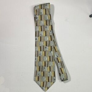 Sophisticated Gold and Silver Patterned Men's Tie